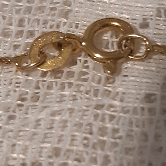 Womans 925 Gold Over Sterling Necklace, With India Ruby Stamped Necklace, 20" L - Picture 10 of 17